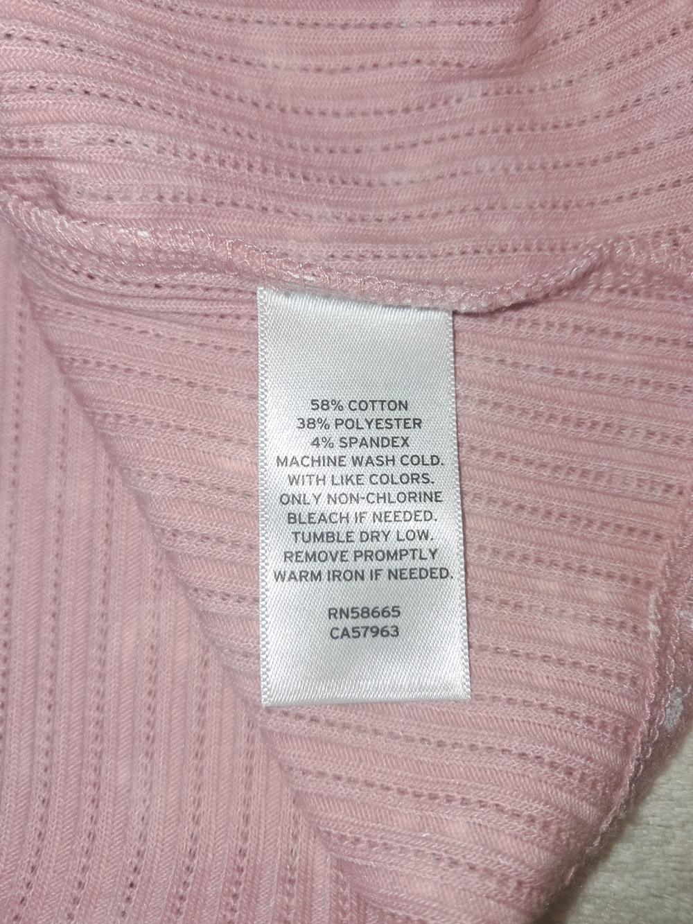 Nordstrom Pink Ribbed Henley Tee with White Floral Print - Picture 5 of 5